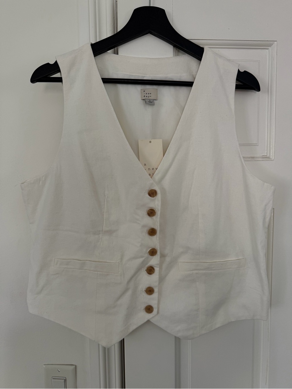 NWT A New Day Tailored Suit Vest White Size Large